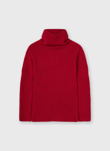 MAGLIONE A COLLO ALTO A COSTE IN LANA MERINO
