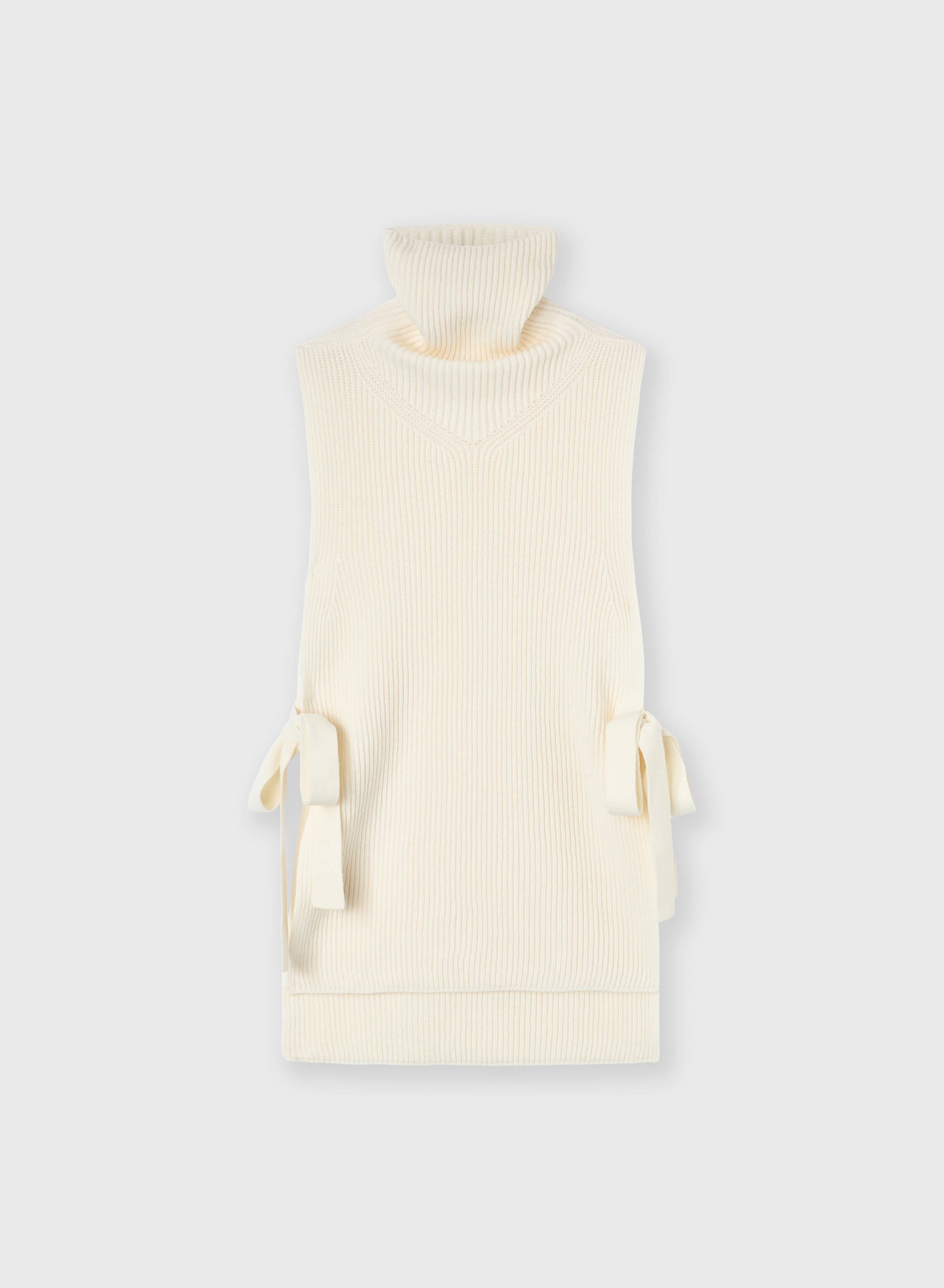 RIBBED KNIT WOOL VEST