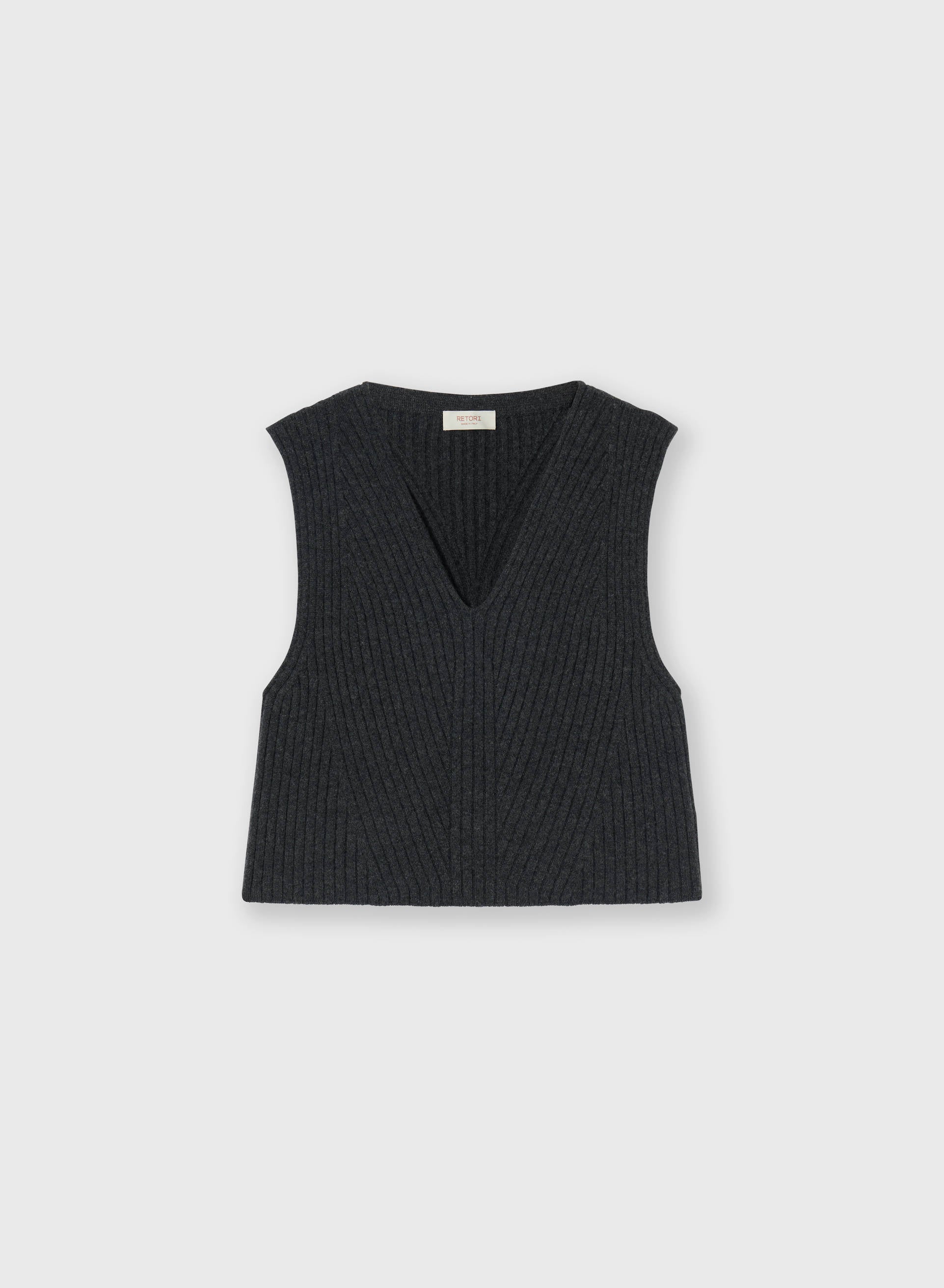 RIBBED KNIT WOOL AND CASHMERE TOP