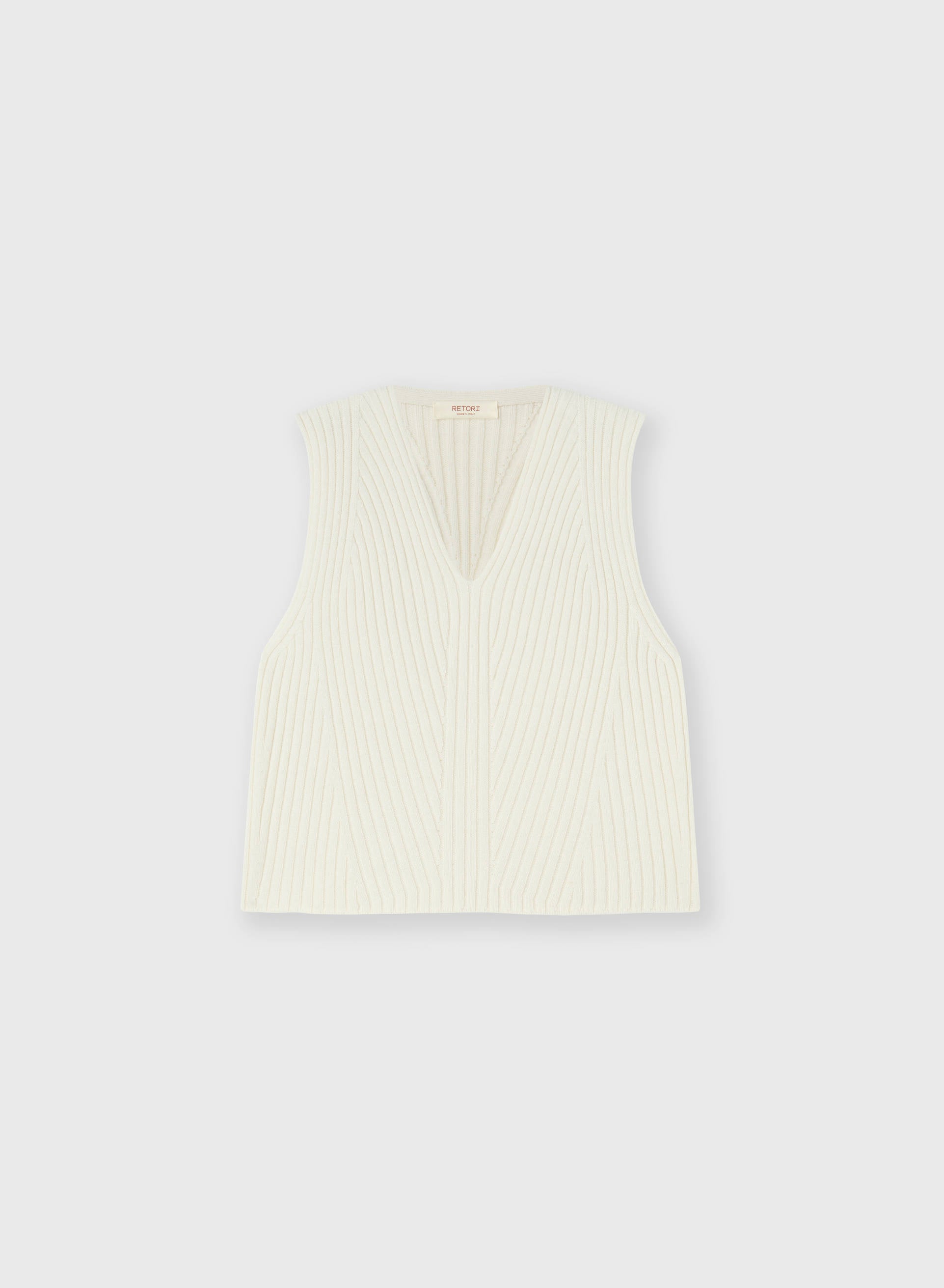 RIBBED KNIT WOOL AND CASHMERE TOP
