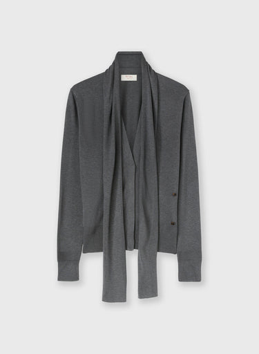 CARDIGAN IN SETA CON COLLO A SCIARPA