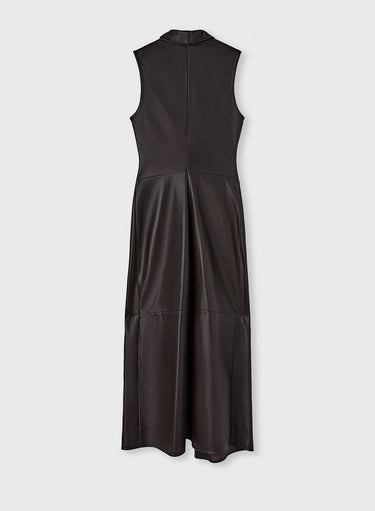 Retori Leather Vest Dress Chocolate - Ready To Wear - Luxury Dresses for Women - Back