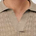 Retori Micro Argyle Polo Sand - Knitwear - Luxury Polos for Men - Detail