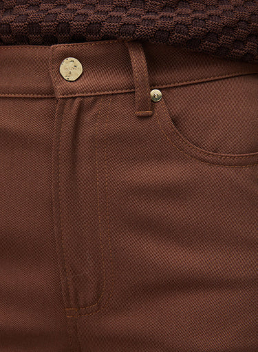Retori Wide Leg Denim Pants Clay - Ready To Wear - Luxury Trousers for Women - Detail Button