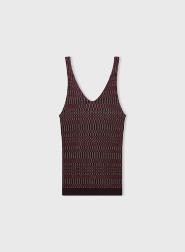 Retori Jacquard Tank Top With Vanise' Details Mauve - Knitwear - Luxury Tank Tops for Women