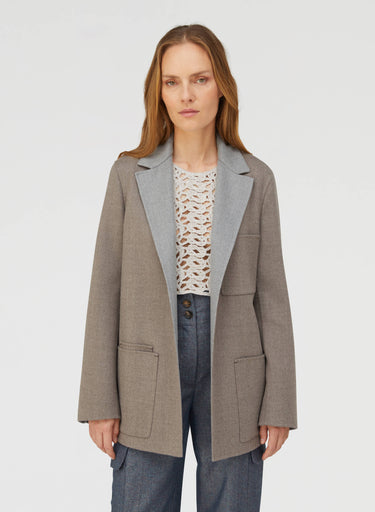 Retori Cardi Blazer Taupe And Grey - Ready To Wear - Luxury Coats & Jackets for Women - Front