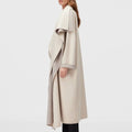 Retori Double Shawl Collar Coat Ivory And Natural - Ready To Wear - Luxury Overcoats for Women - Side