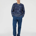 Retori Opposites Dance Crewneck Navy And Grey - Ready To Wear - Luxury Sweaters for Men
