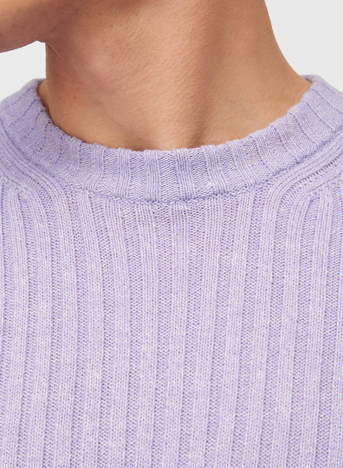 Retori Ribbed Crewneck Iris - Knitwear - Luxury Sweaters for Men and Women - Detail Neck