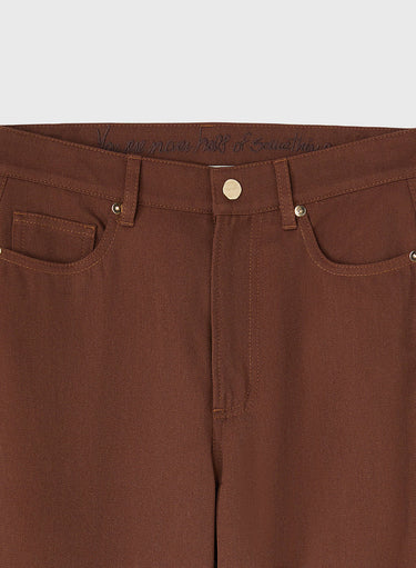 Retori Wide Leg Denim Pants Clay - Ready To Wear - Luxury Trousers for Women - Detail