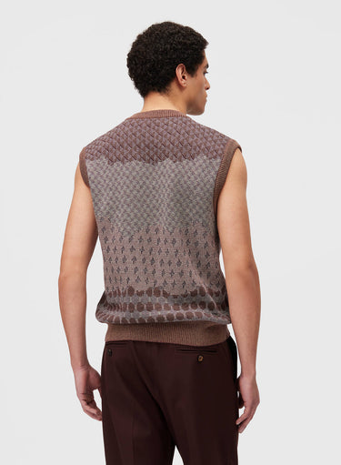 Retori Reversibile Jacquard Vest Amaranto - Knitwear - Luxury Sweaters for Men - Back