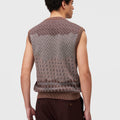 Retori Reversibile Jacquard Vest Amaranto - Knitwear - Luxury Sweaters for Men - Back