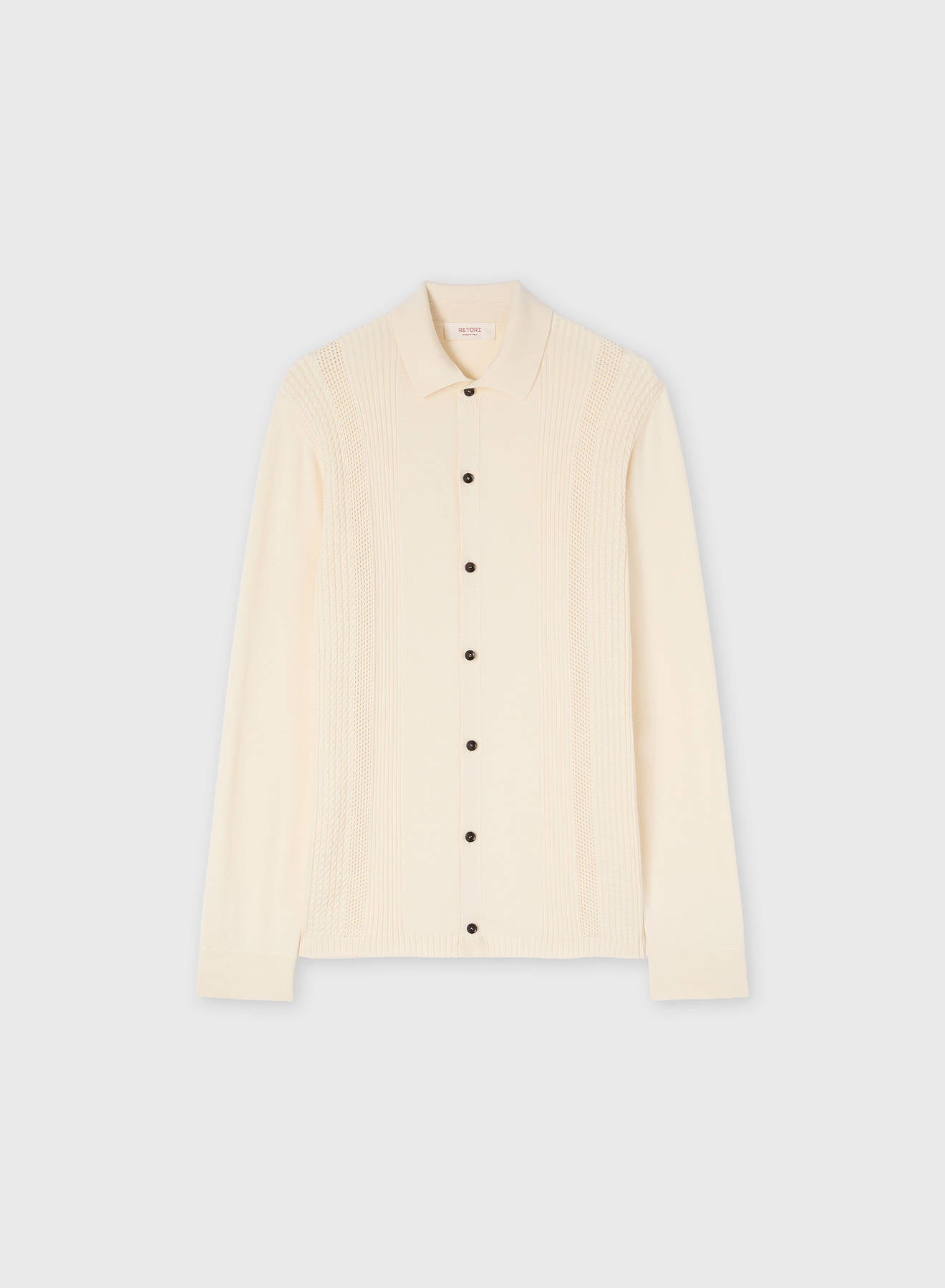 MIX STITCHES KNIT CARDIGAN BUTTER