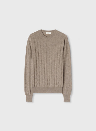 Retori Window Crewneck Sand - Knitwear - Luxury Sweaters for Men