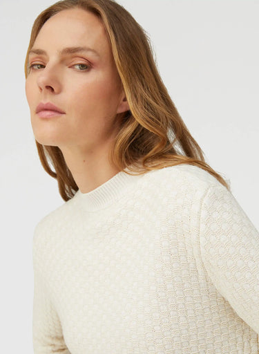 Retori Damier Wool And Silk Jacquard Crewneck Ivory - Knitwear - Luxury Sweaters for Women - Detail