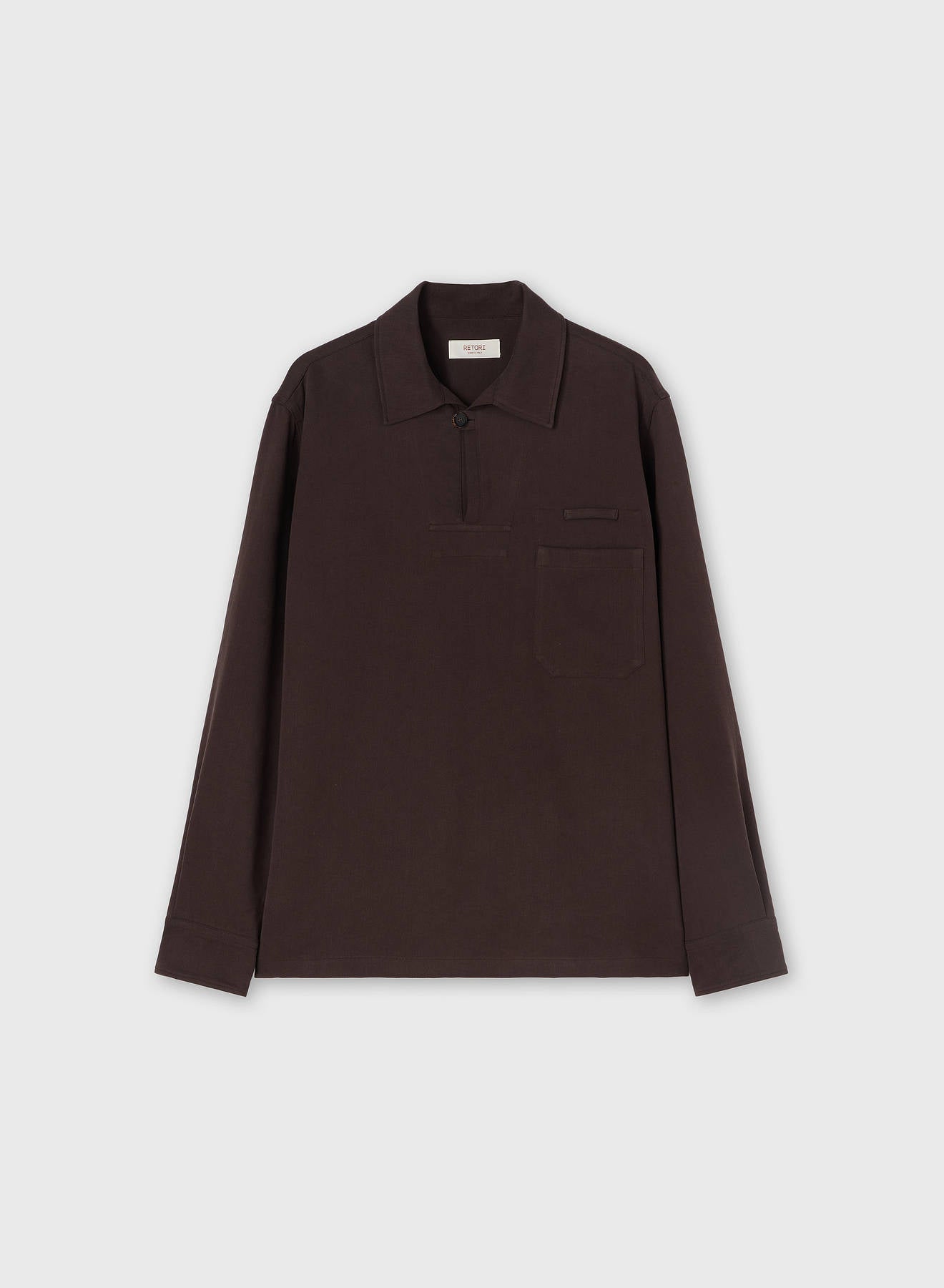 PEACH TOUCH LINEN SHIRT CHOCOLATE