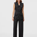 Retori Heavy Jersey Saharienne Vest Black - Ready To Wear - Luxury Vests for Women - Full Model