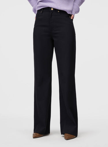 Retori Wide Leg Denim Pants Navy - Ready To Wear - Luxury Trousers for Women - Front