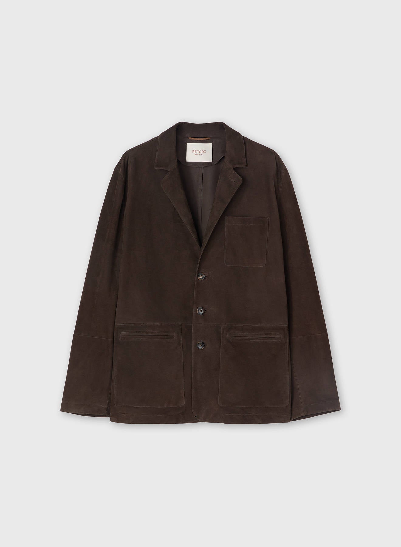 SUEDE SINGLE BREASTED BLAZER CHOCOLATE