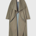Retori Double Shawl Collar Coat Sage And Grey - Ready To Wear - Luxury Overcoats for Women
