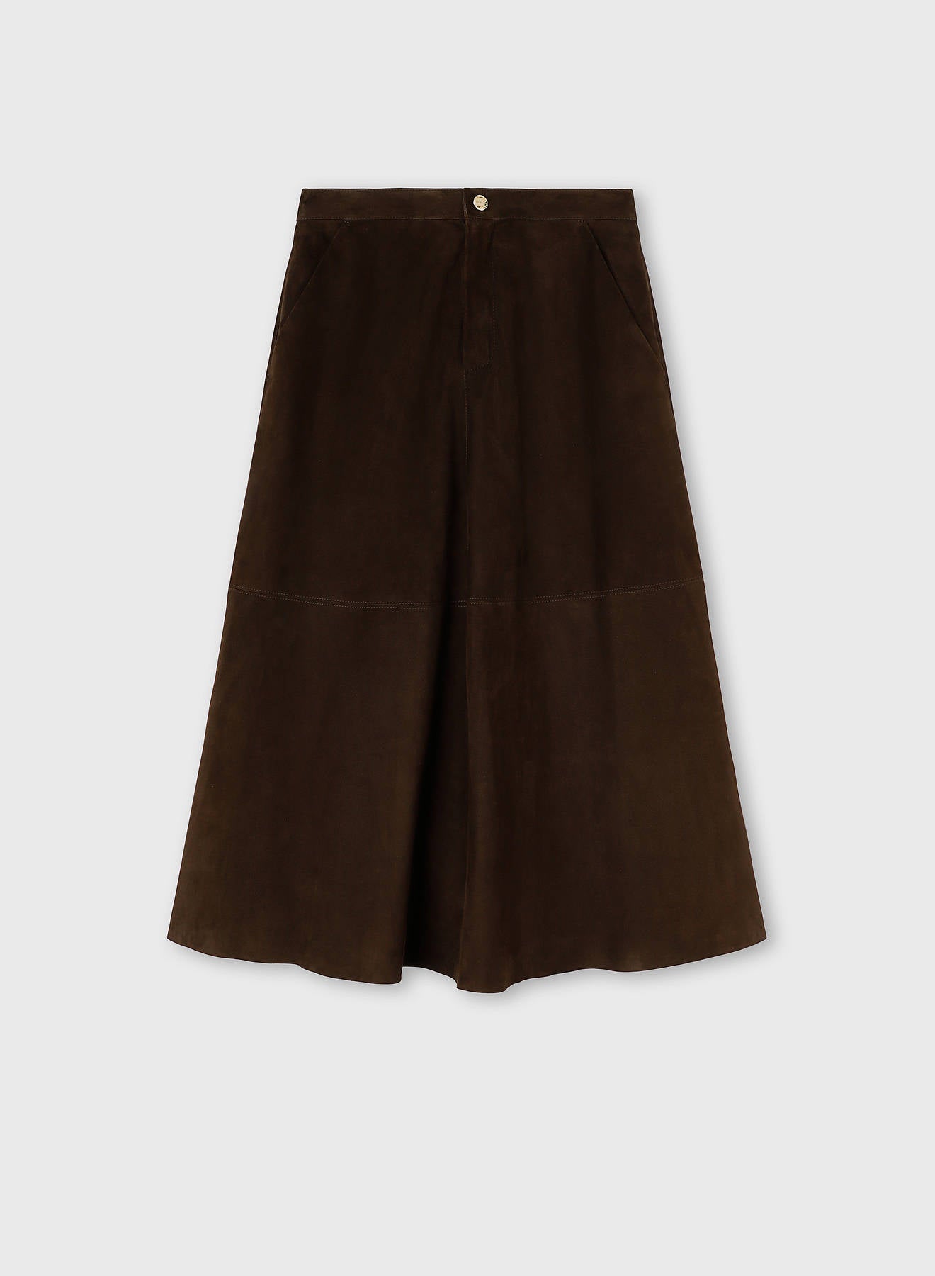 SUEDE MIDI SKIRT CHOCOLATE