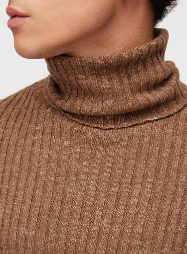 Retori Ribbed Turtleneck Clay - Knitwear - Luxury Sweaters for Men and Women - Detail Neck Man