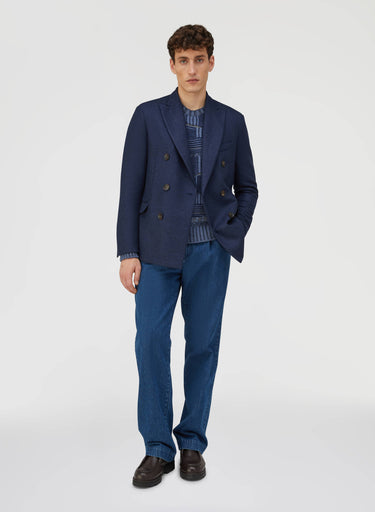 Retori Double Breasted Peak Lapel Blazer Navy - Ready To Wear - Luxury Coats & Jackets for Men