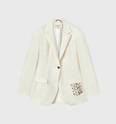 Retori Single Breasted Jacket With Needle Pin Detail Off White - Ready To Wear - Luxury Coats & Jackets for Women