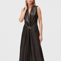 Retori Leather Vest Dress Chocolate - Ready To Wear - Luxury Dresses for Women - Front