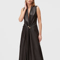 Retori Leather Vest Dress Chocolate - Ready To Wear - Luxury Dresses for Women - Front