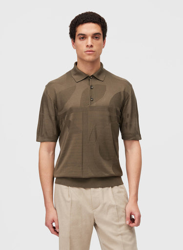 Retori Botanical Polo Military Green - Knitwear - Luxury Polos for Men - Front
