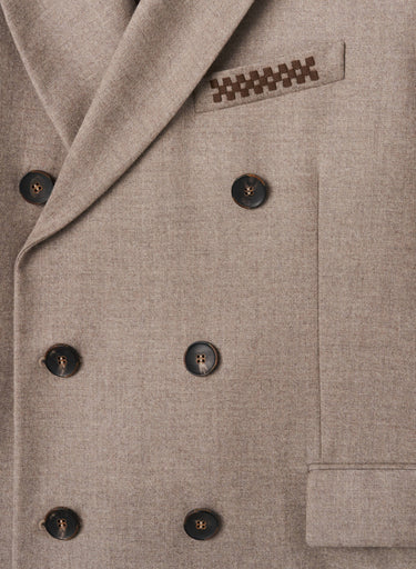 Retori Double Breasted Peak Lapel Blazer With Embroidered Detail Natural - Ready To Wear - Luxury Coats & Jackets for Men