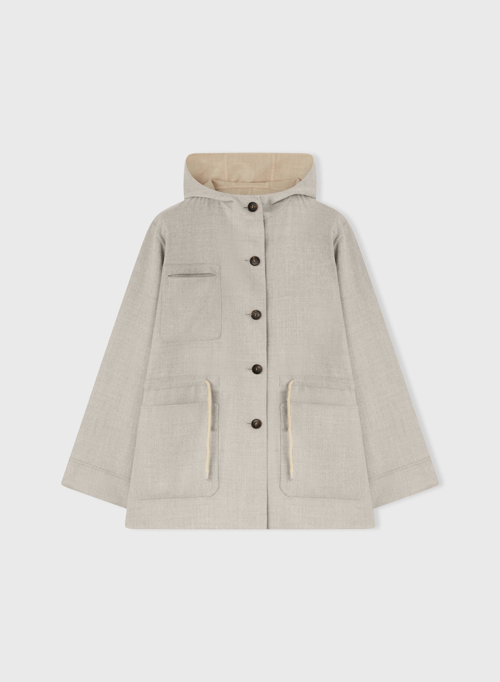 ROPE REVERSIBLE PARKA IVORY AND NATURAL