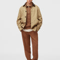 Retori Field Jacket With Leather Details Sand And Chocolate - Ready To Wear - Luxury Coats & Jackets for Men - Full Model