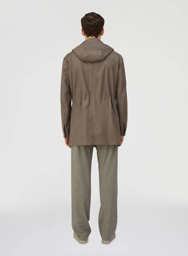 Retori Water Repellent Embroidered Natural Fiber Parka Beige - Ready To Wear - Luxury Parkas for Men