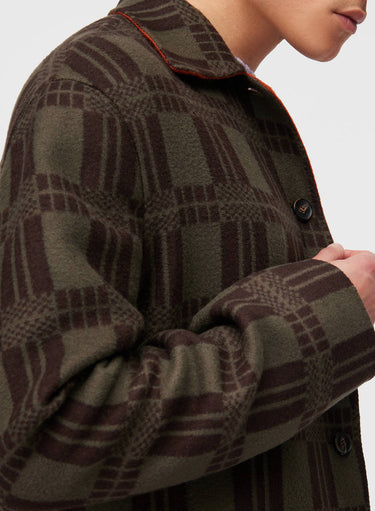 Retori Double Jacquard Reversible Overshirt Clay And Military Green - Ready To Wear - Luxury Overshirts for Men - Reversed Detail
