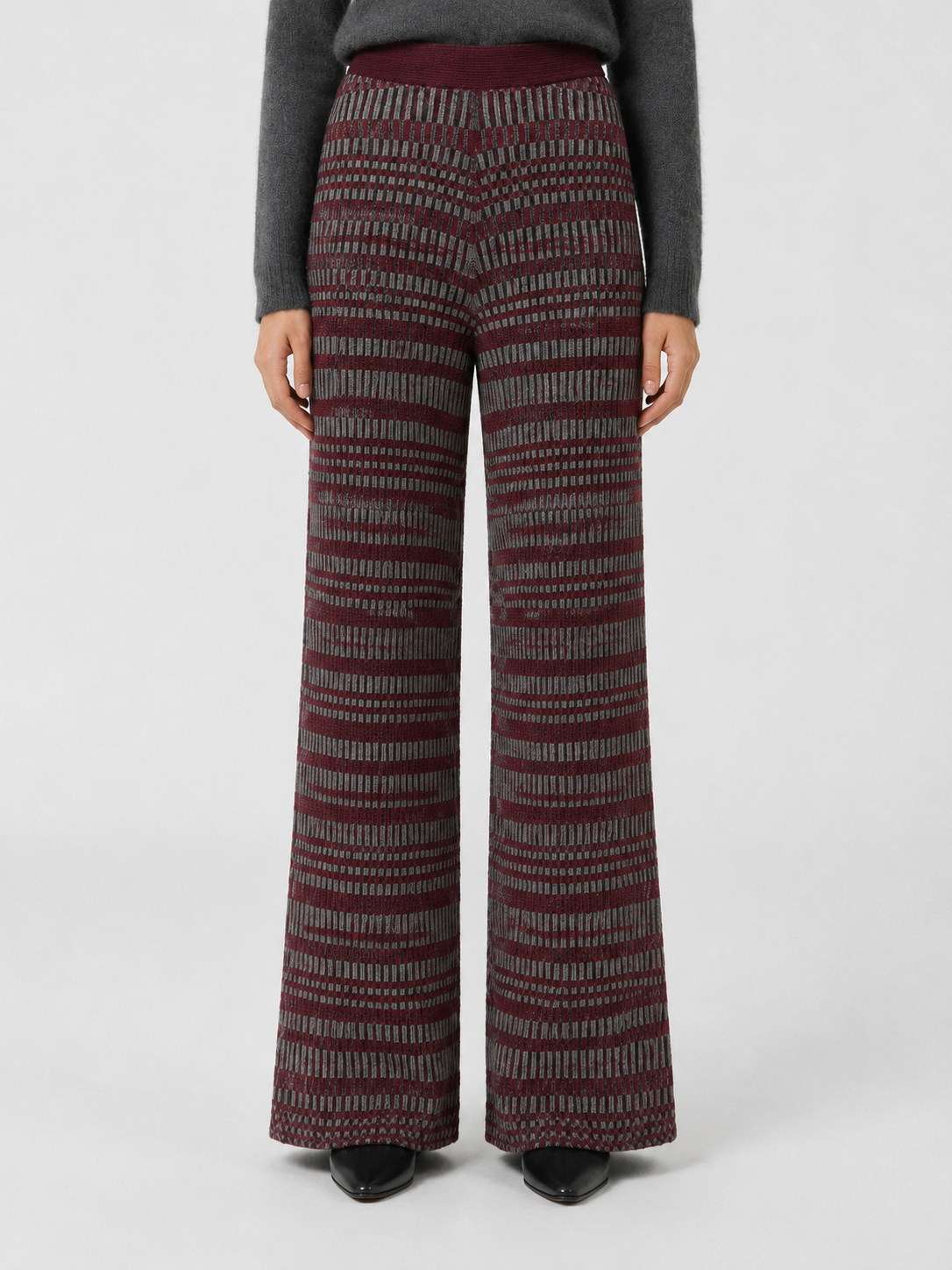 PANTALONI IN MAGLIA MICRO-CHECK