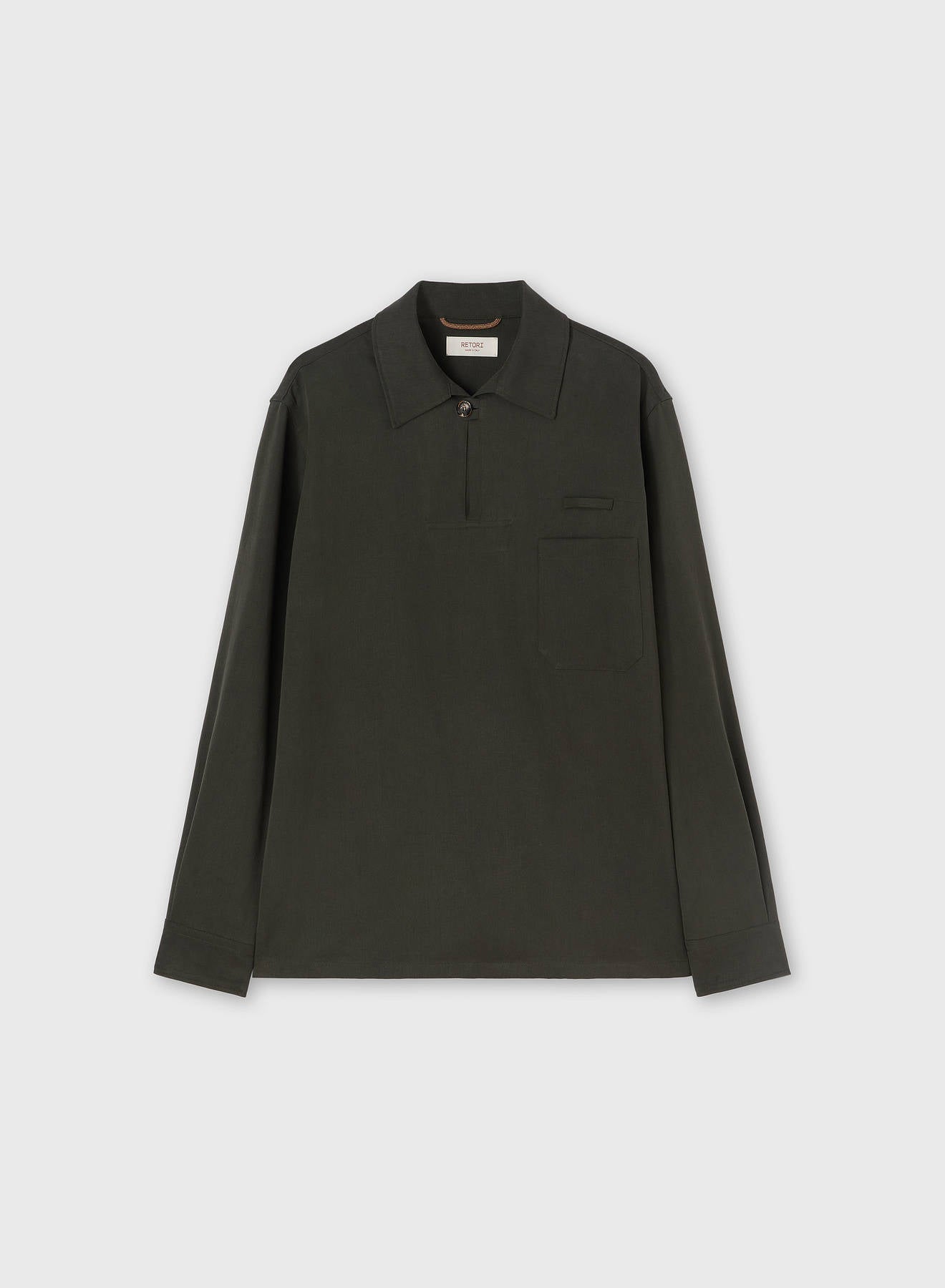 PEACH TOUCH LINEN SHIRT DARK GREEN