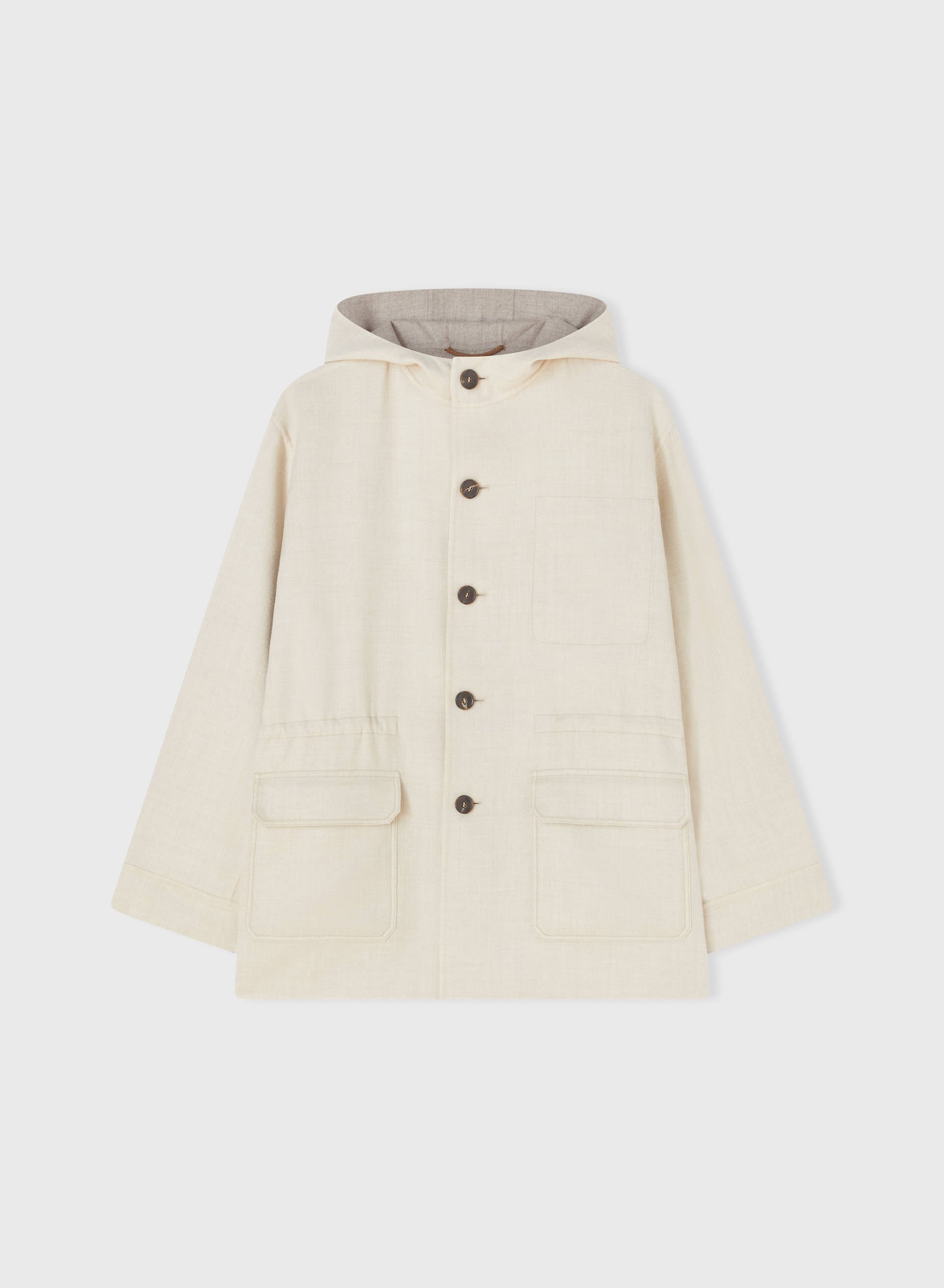 ROPE REVERSIBLE PARKA IVORY AND NATURAL