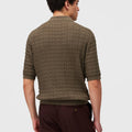 Retori Micro Argyle Polo Military Green - Knitwear - Luxury Polos for Men - Back
