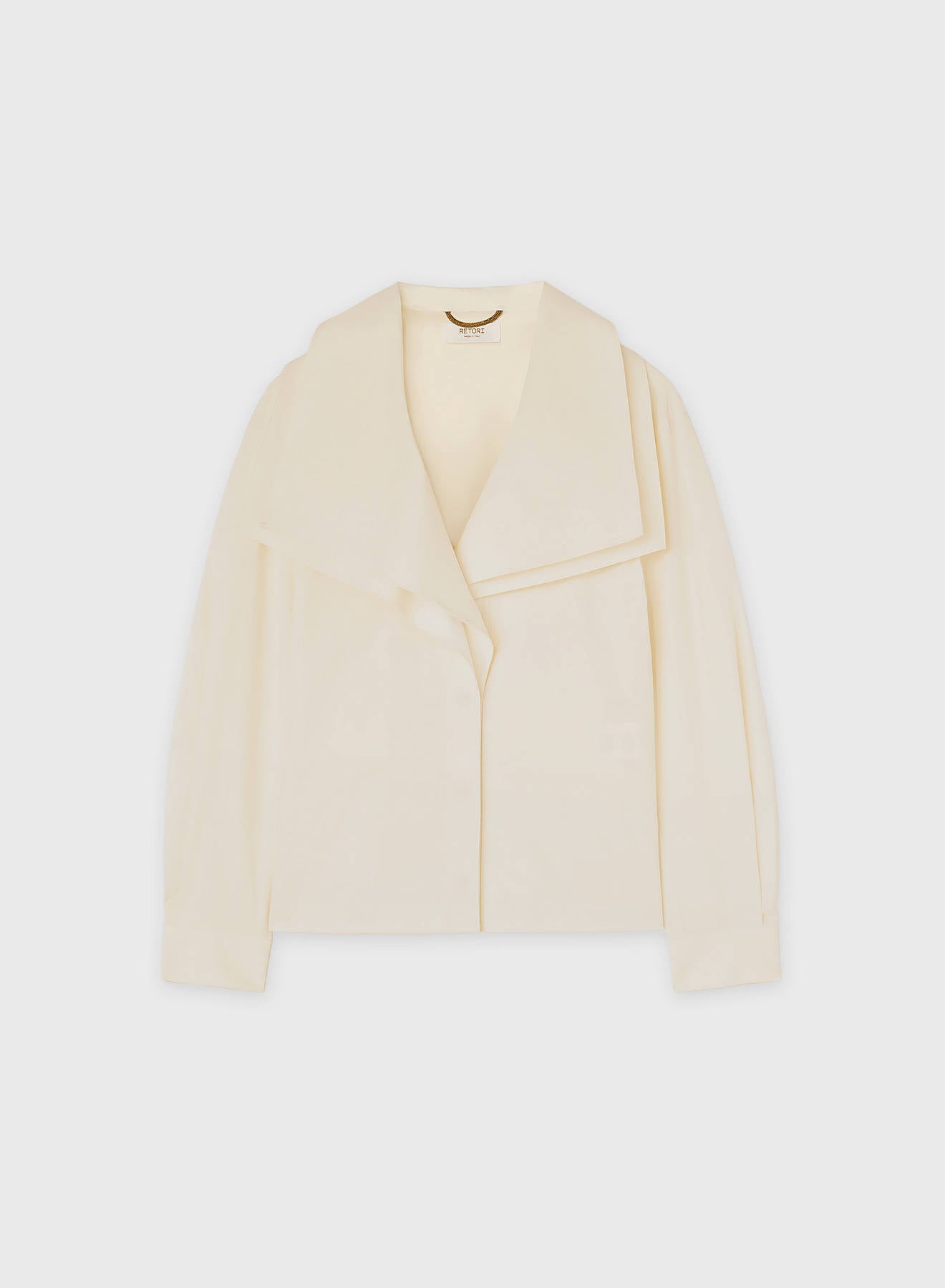 POPELINE COTTON STRETCH SHAWL COLLAR SHIRT BUTTER