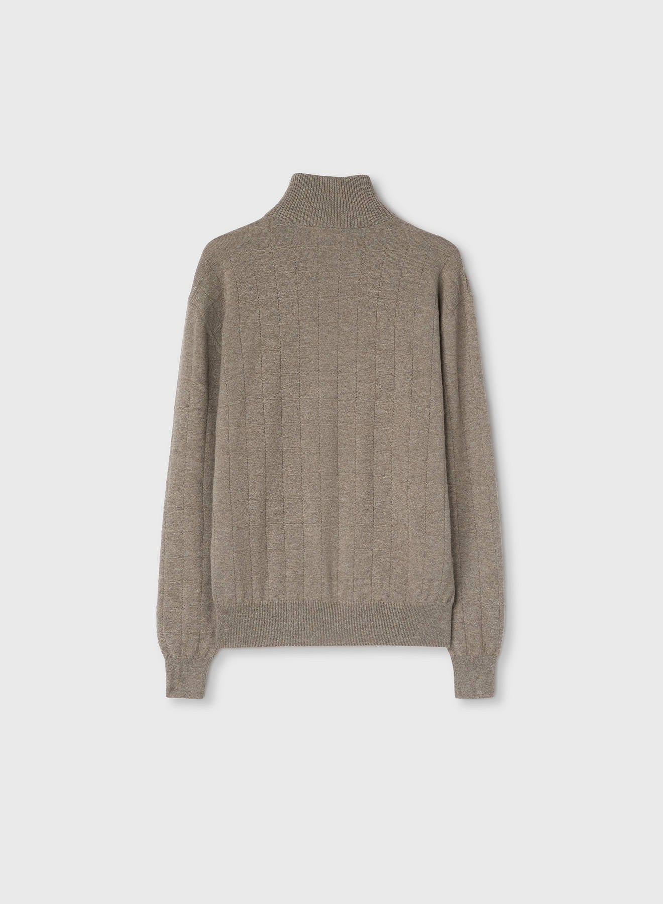 Retori Window Zip Up Mockneck Sand - Knitwear - Luxury Sweaters for Men - Back