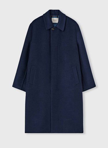 Retori Double Jacquard Coat Navy And Sky - Ready To Wear - Luxury Overcoats for Men
