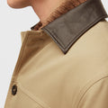 Retori Field Jacket With Leather Details Sand And Chocolate - Ready To Wear - Luxury Coats & Jackets for Men - Detail Neck