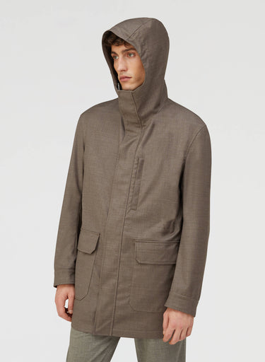 Retori Water Repellent Embroidered Natural Fiber Parka Beige - Ready To Wear - Luxury Parkas for Men