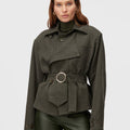 Retori Mini Trench Dark Green - Ready To Wear - Luxury Trench Coats for Women - Front