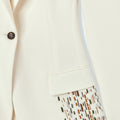 Retori Single Breasted Jacket With Needle Pin Detail Off White - Ready To Wear - Luxury Coats & Jackets for Women