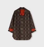 Retori Double Check Jacquard Reversible Outerwear Clay And Military Green - Ready To Wear - Luxury Coats & Jackets for Women