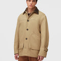 Retori Field Jacket With Leather Details Sand And Chocolate - Ready To Wear - Luxury Coats & Jackets for Men - Front