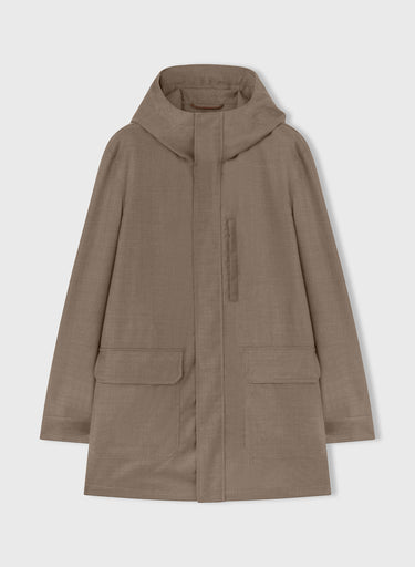 Retori Water Repellent Embroidered Natural Fiber Parka Beige - Ready To Wear - Luxury Parkas for Men